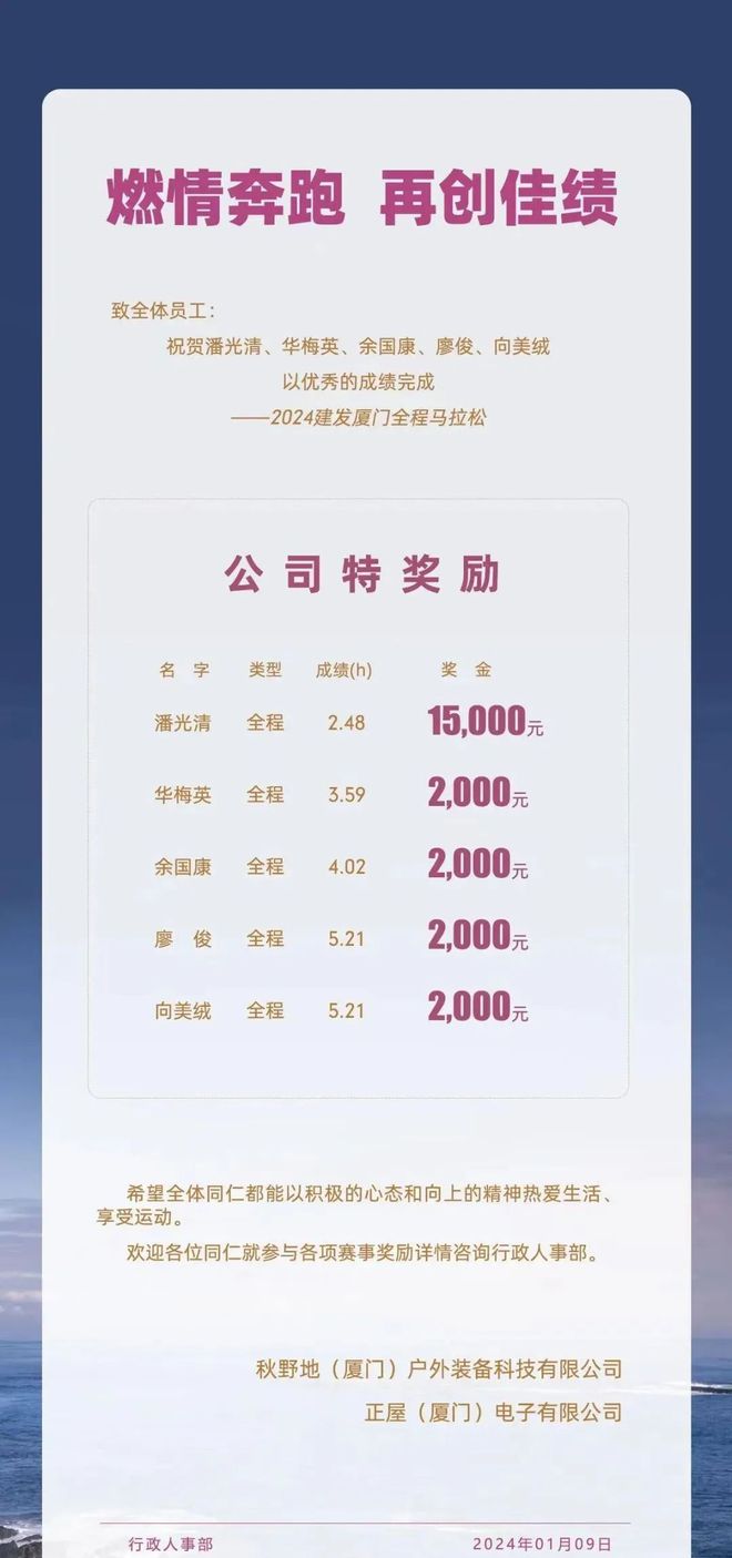 厦马245公司奖励18000元！羡慕别人家的公司！(图2)