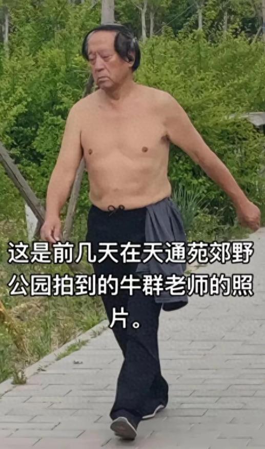 75岁牛群公园被偶遇光膀子锻炼不顾形象穿千层底布鞋十分朴素(图1)